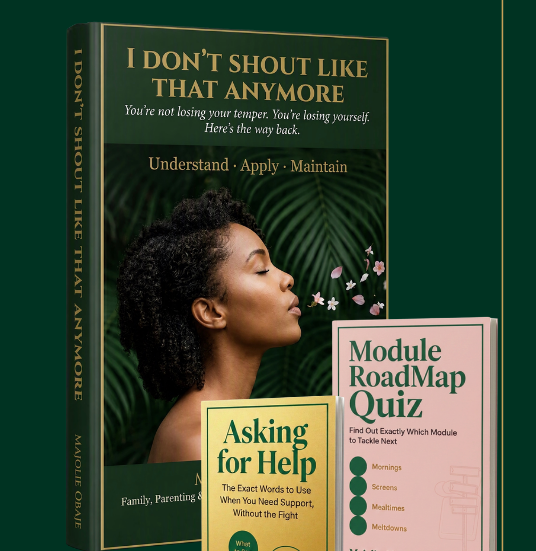 I Don't Shout Like That Anymore, the full guide plus two bonus tools: Asking for Help Conversation Scripts and Module Roadmap Quiz